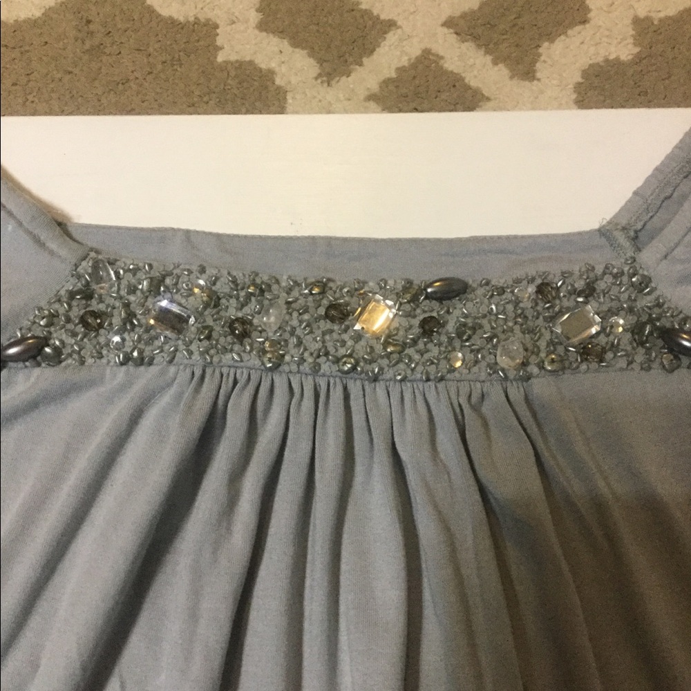 Gray Rhinestone Accented Top - Picture 2 of 5